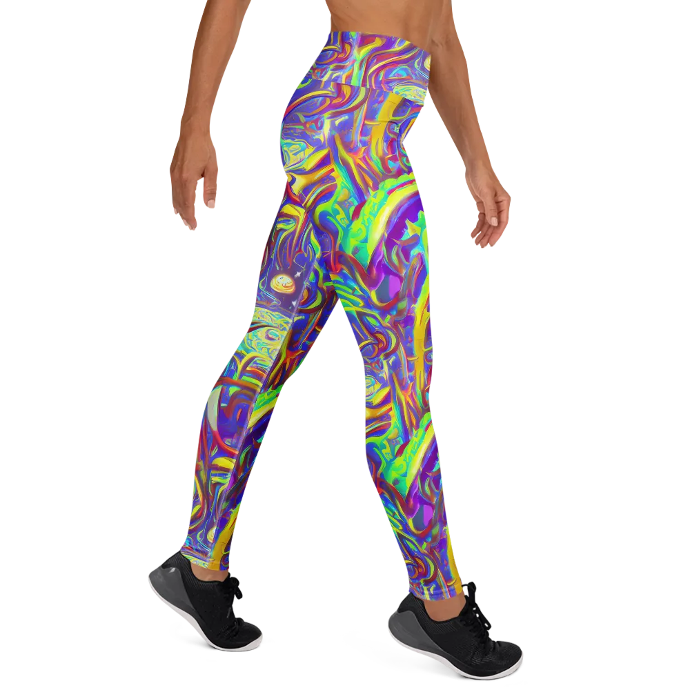 Daliesque Drift on Yoga Leggings — Right