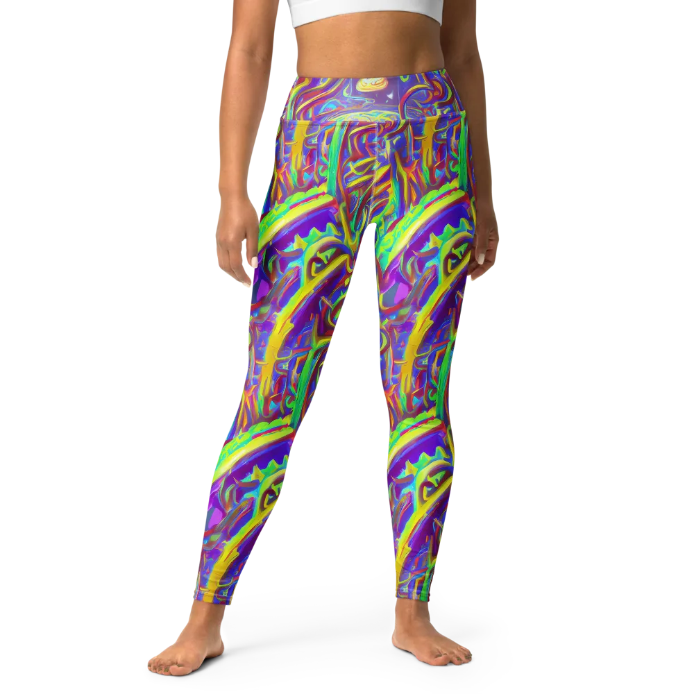 Daliesque Drift on Yoga Leggings — Front
