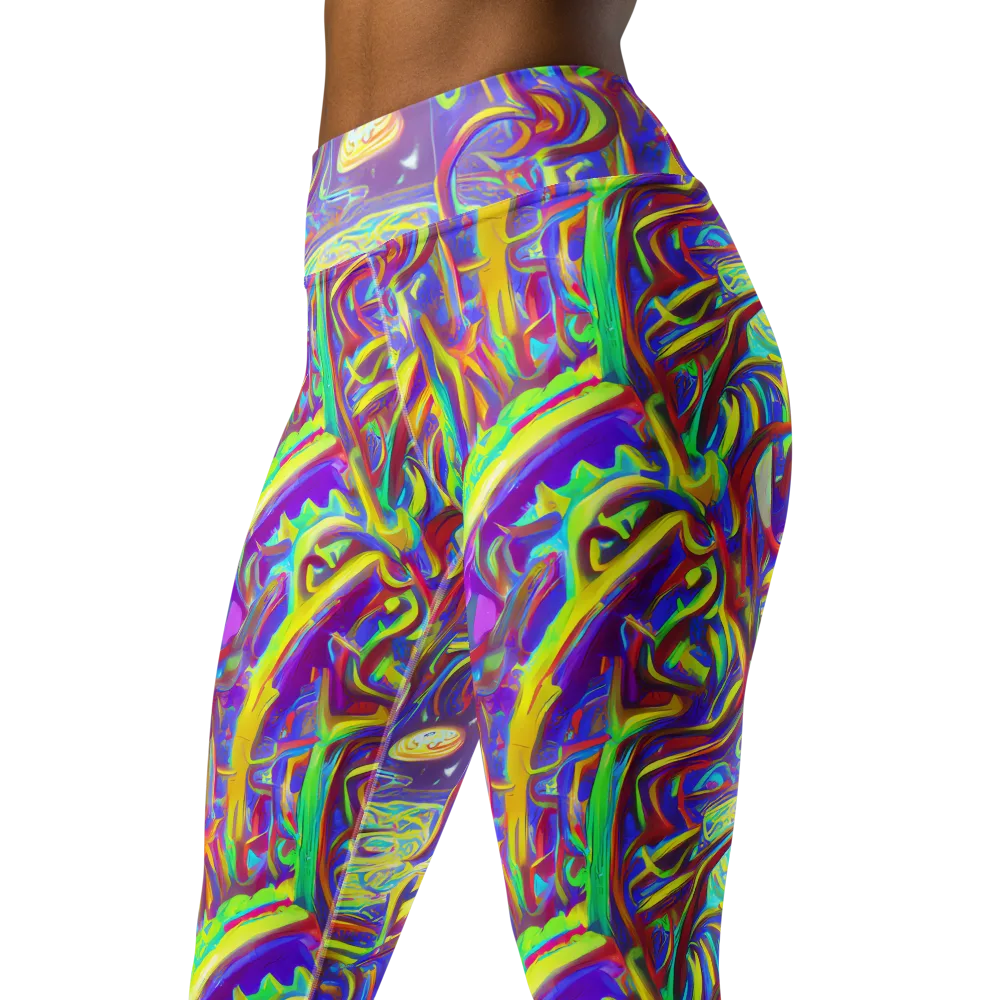 Daliesque Drift on Yoga Leggings — Left Front
