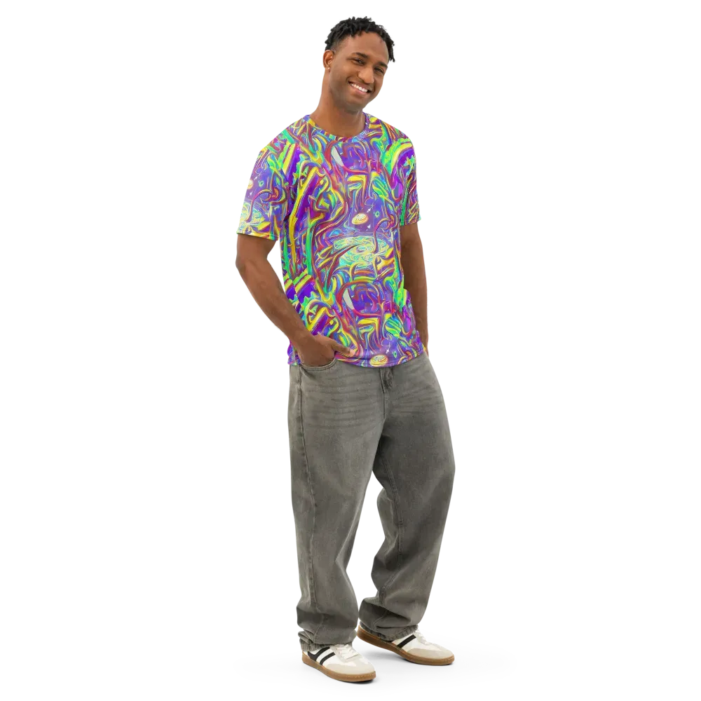 Daliesque Drift on Men's Cotton Crew Neck T-Shirt — Right Front