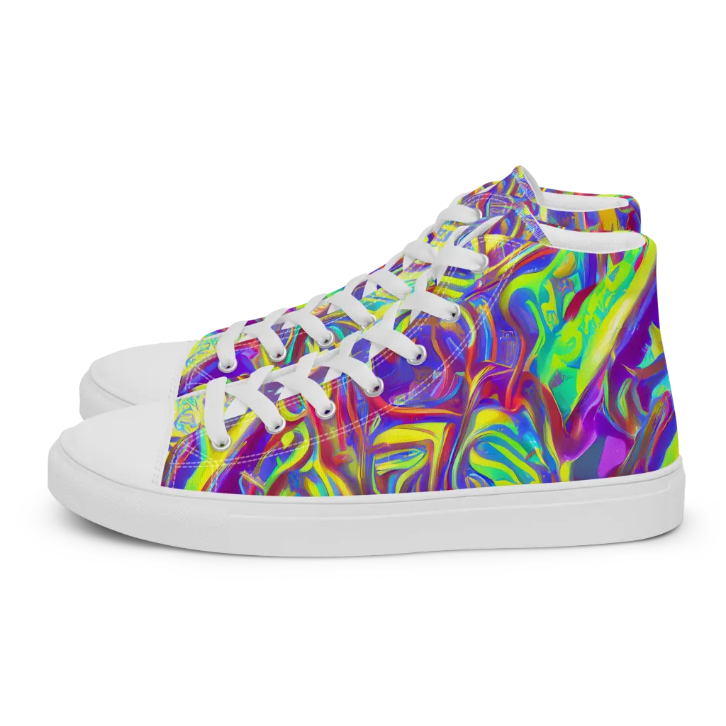 Daliesque Drift on Men's High Top Canvas Shoes — Left