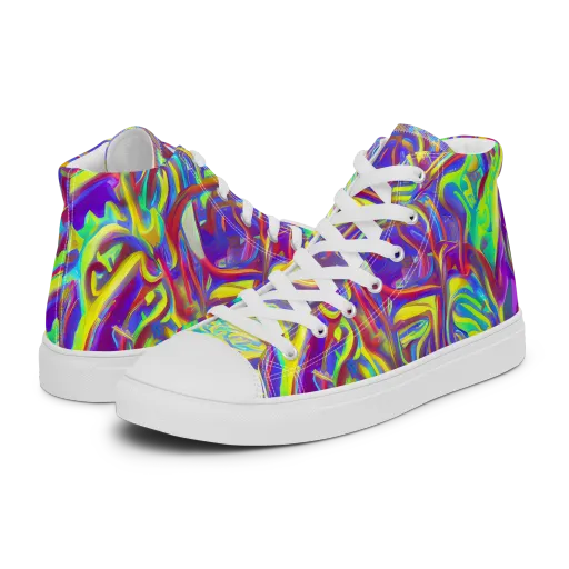 Daliesque Drift on a Men's High Top Canvas Shoes