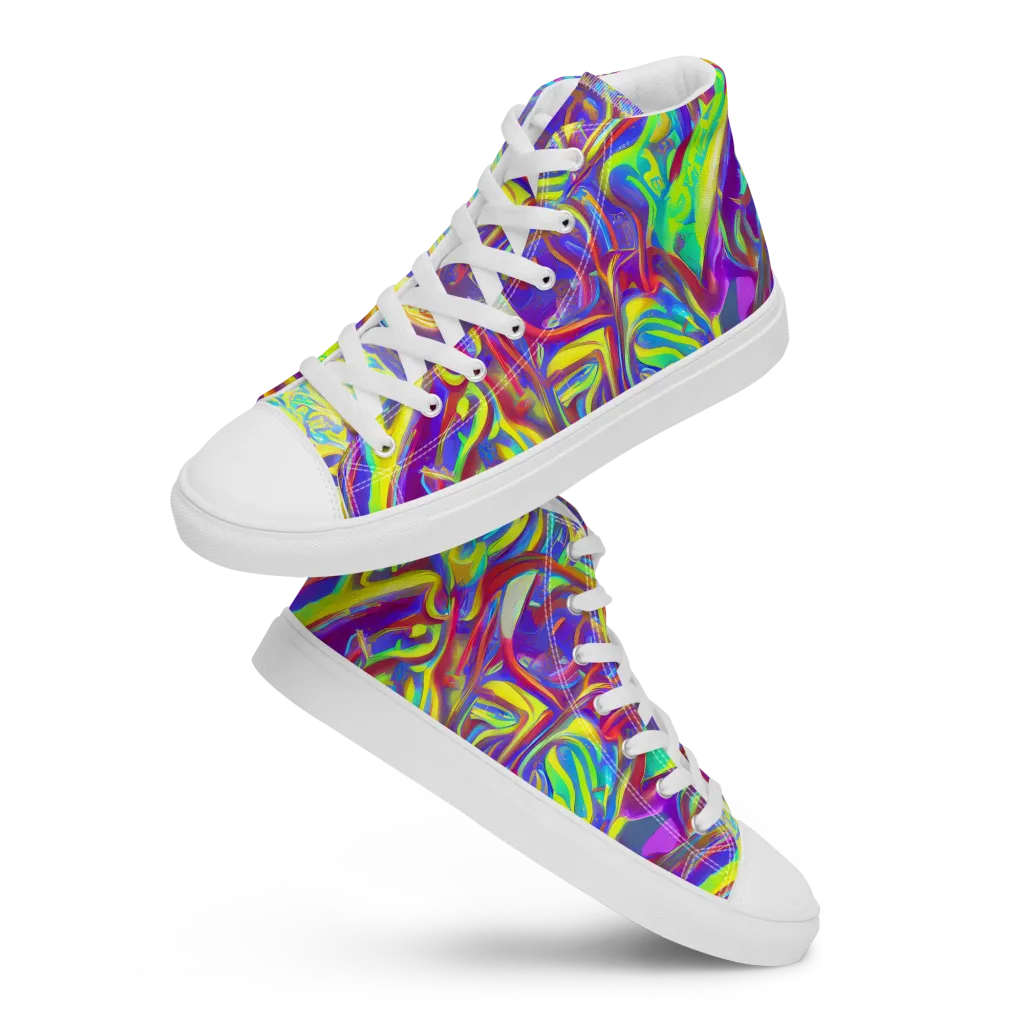 Daliesque Drift on Men's High Top Canvas Shoes — Front