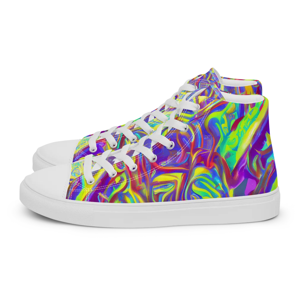 Daliesque Drift on Women's High Top Canvas Shoes — Left