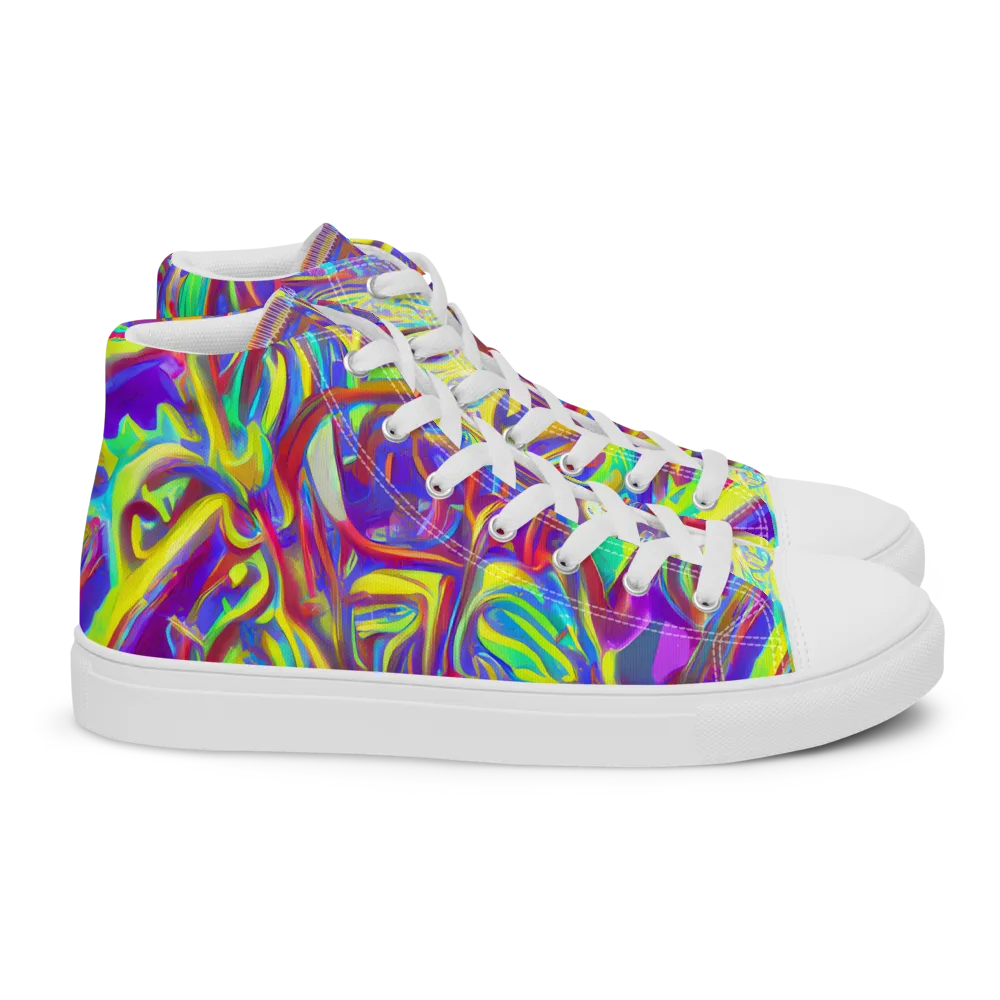 Daliesque Drift on Women's High Top Canvas Shoes — Right