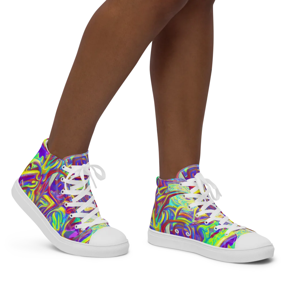 Daliesque Drift on Women's High Top Canvas Shoes — Right