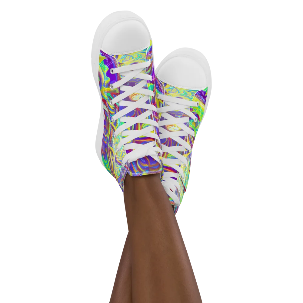 Daliesque Drift on Women's High Top Canvas Shoes — Front
