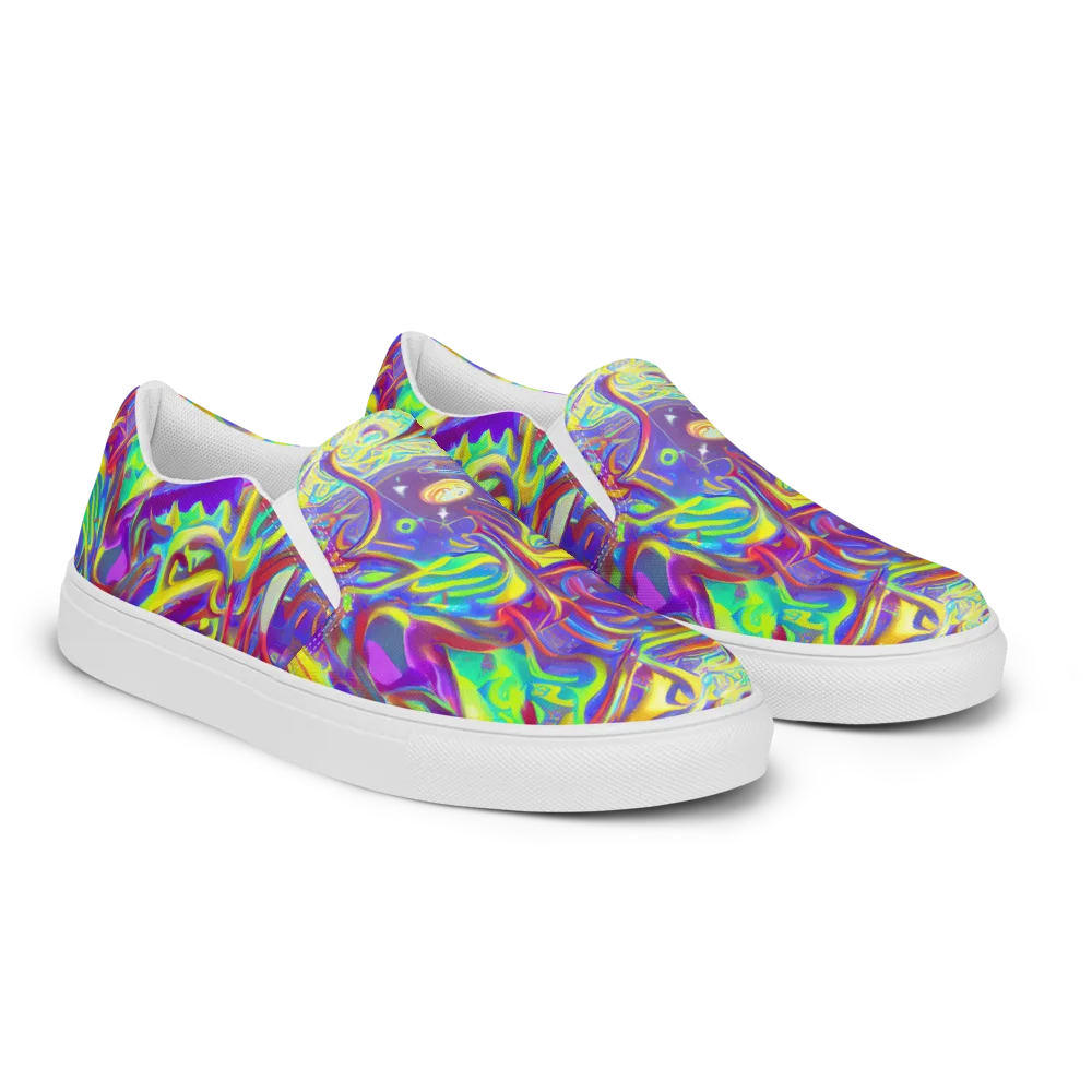 Daliesque Drift on Men's Slip-On Canvas Shoes — Right Front