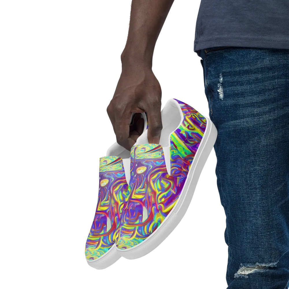 Daliesque Drift on Men's Slip-On Canvas Shoes — Left Front