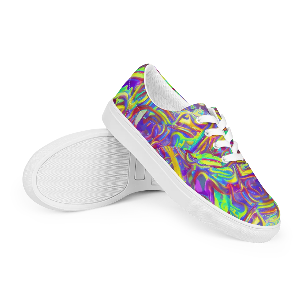 Daliesque Drift on Men's Lace-Up Canvas Shoes — Right Front