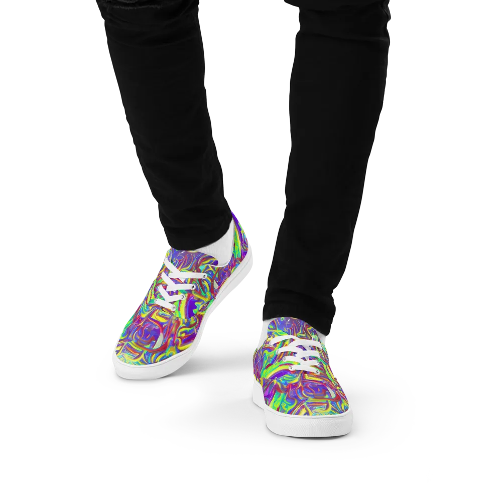 Daliesque Drift on Men's Lace-Up Canvas Shoes — Front