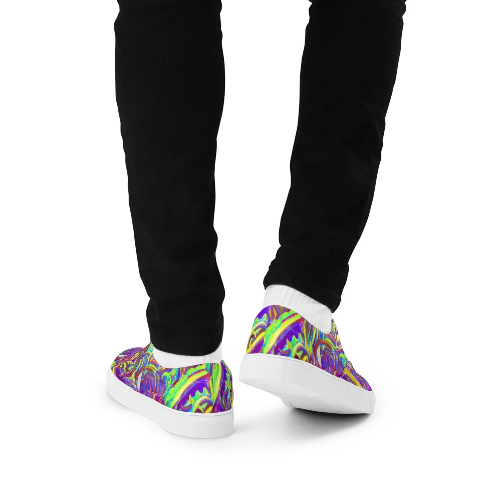 Daliesque Drift on Men's Lace-Up Canvas Shoes — Back