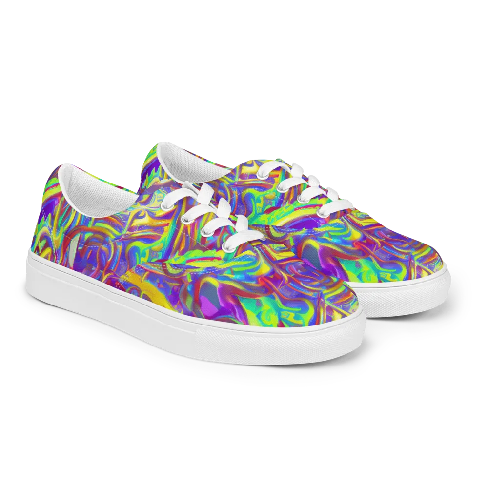 Daliesque Drift on Men's Lace-Up Canvas Shoes — Right Front