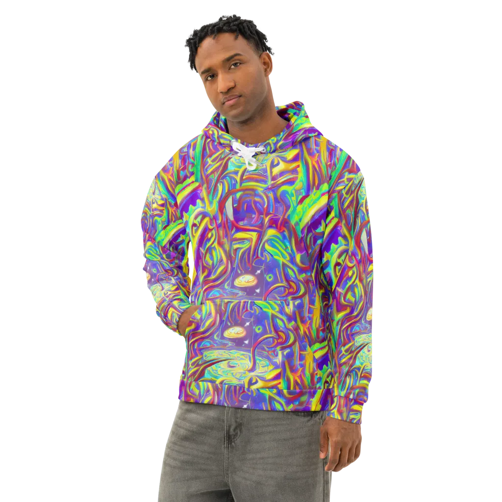 Daliesque Drift on Cotton Hoodie — Left Front