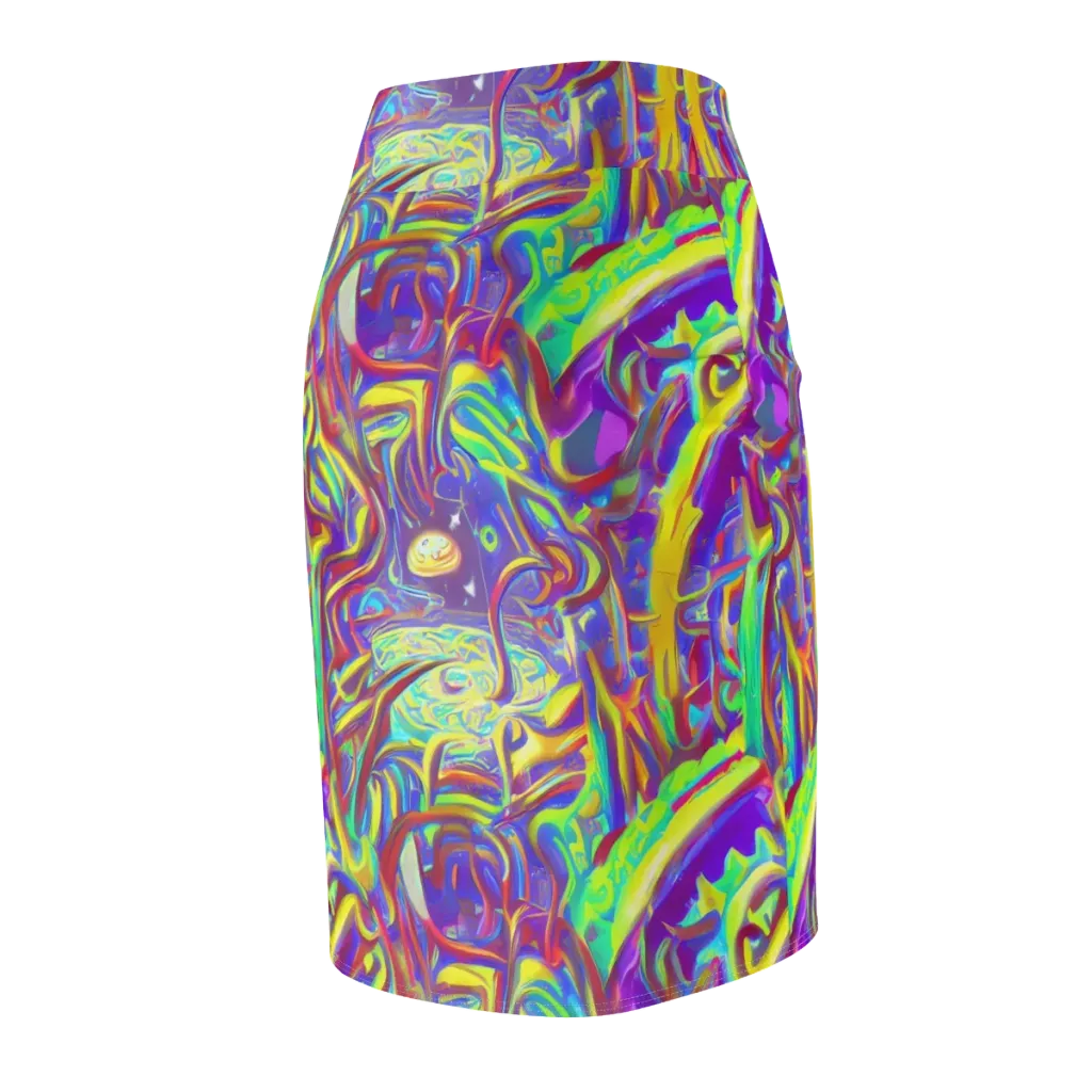 Daliesque Drift on Pencil Skirt — Back Side