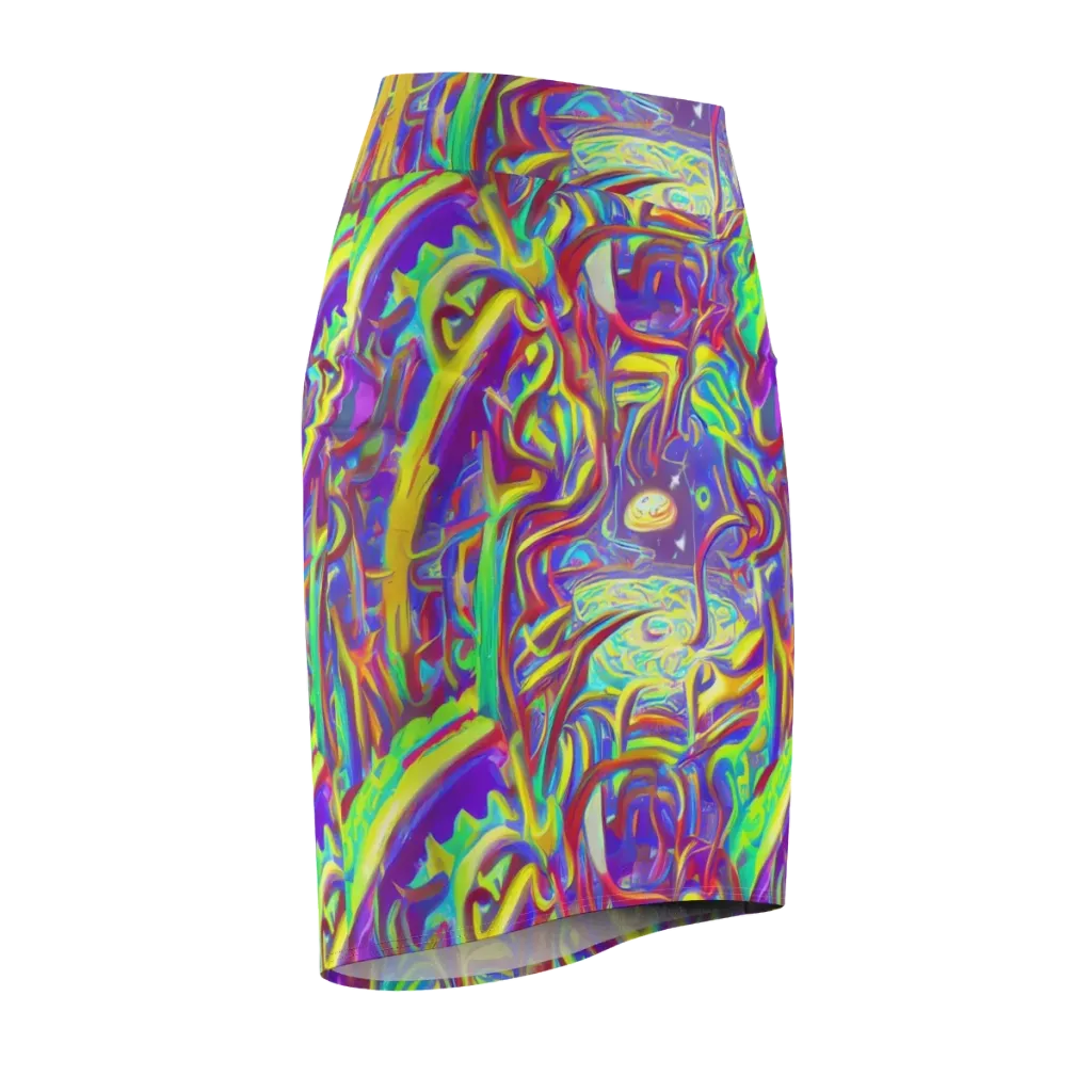 Daliesque Drift on Pencil Skirt — Front Side