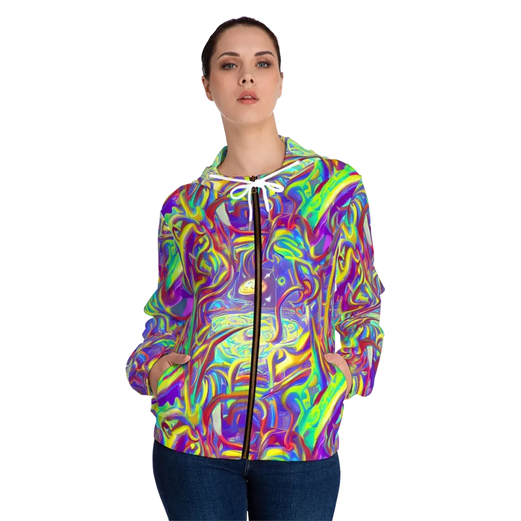 Daliesque Drift on Women's Full-Zip Hoodie — Front On Person