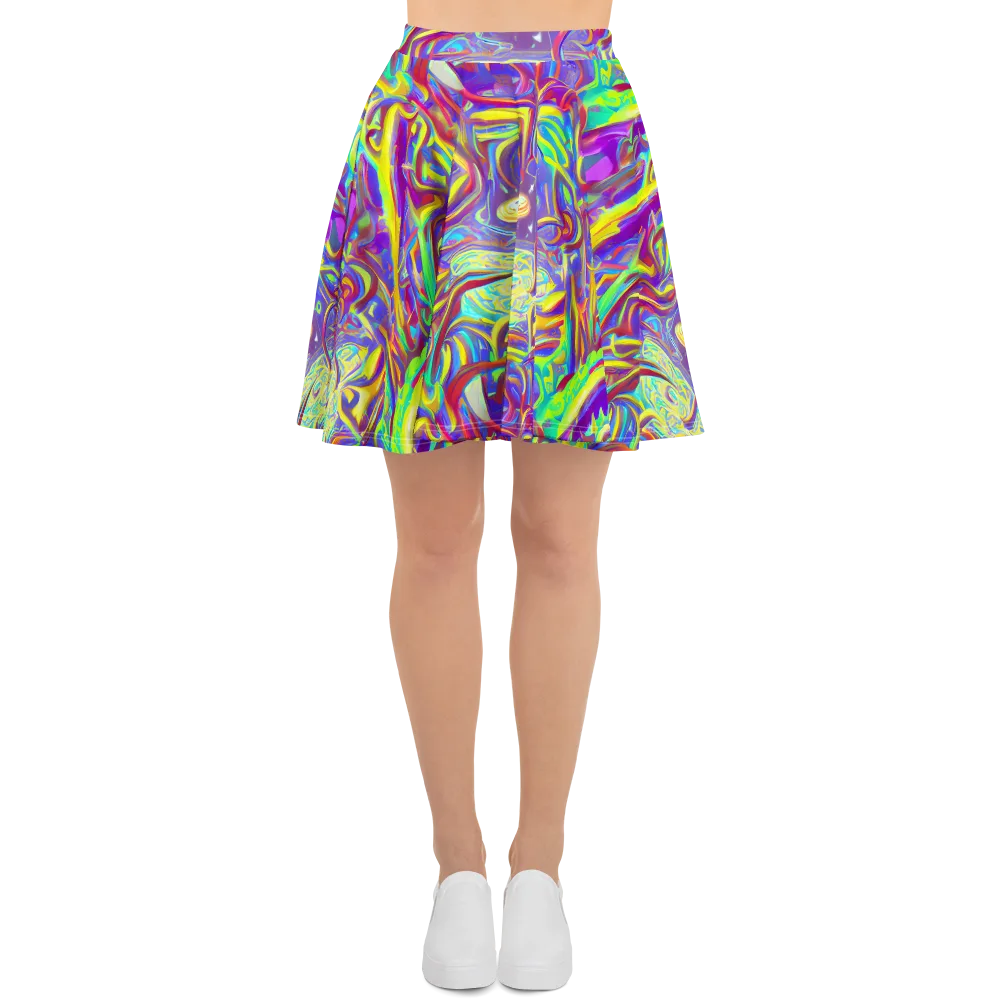 Daliesque Drift on Skater Skirt — Front