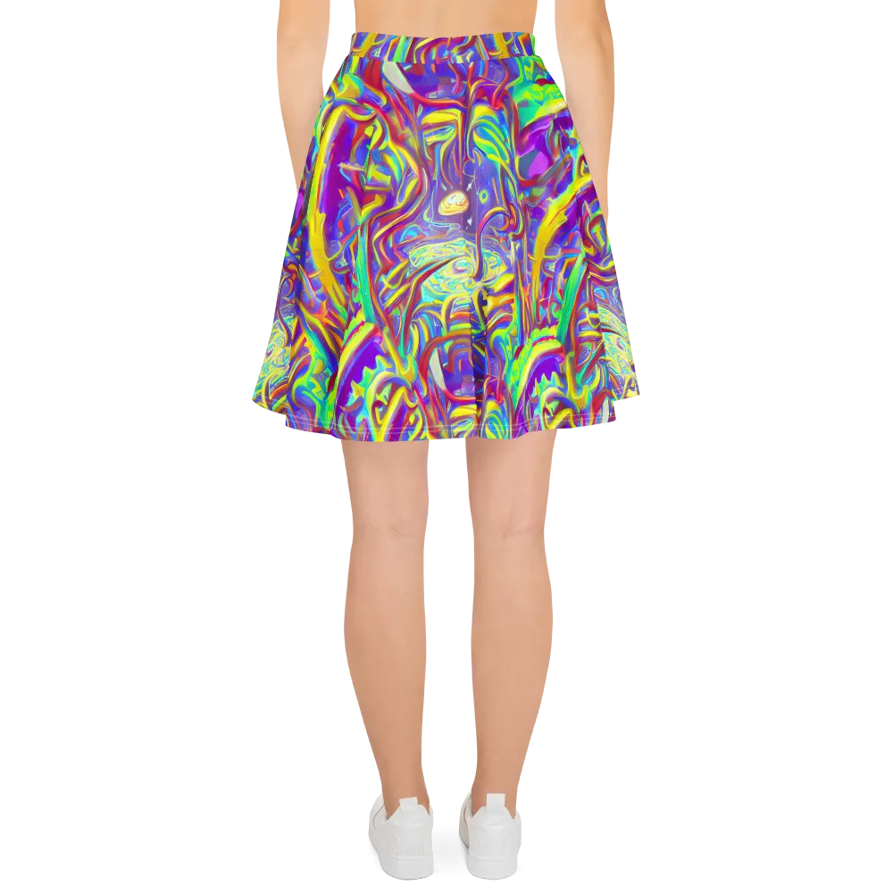 Daliesque Drift on Skater Skirt — Back