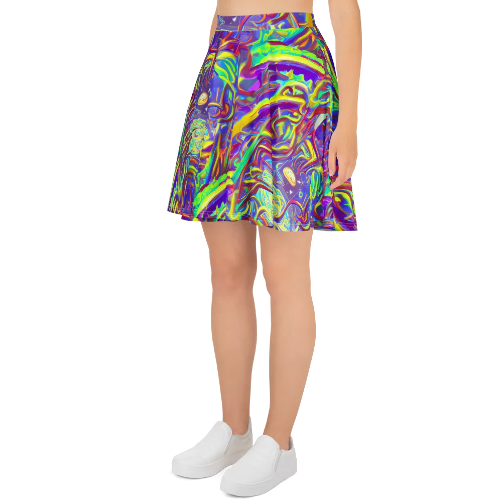 Daliesque Drift on Skater Skirt — Left