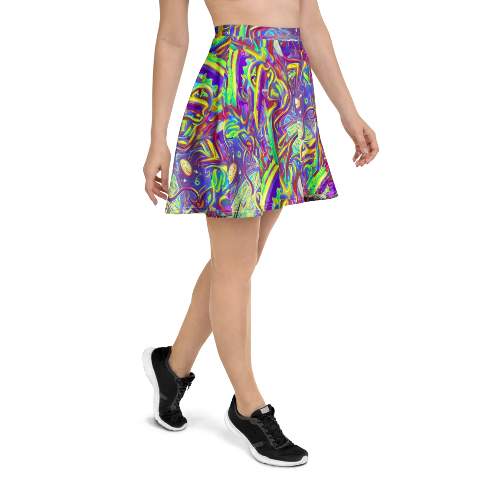 Daliesque Drift on Skater Skirt — Right