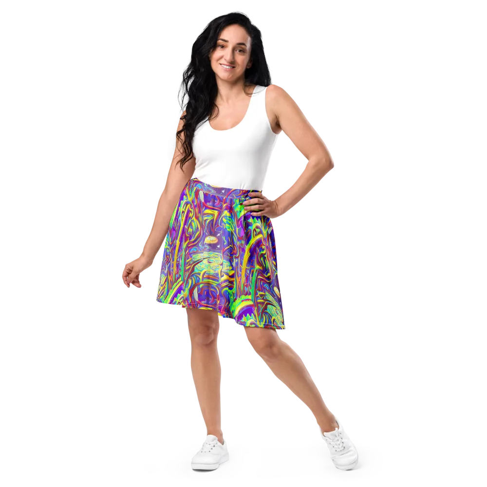 Daliesque Drift on Skater Skirt — Front