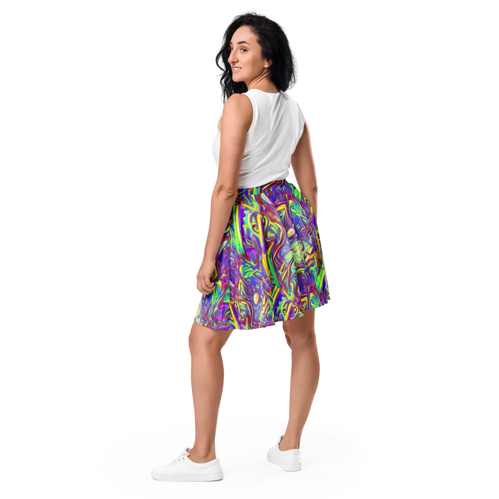 Daliesque Drift on Skater Skirt — Back