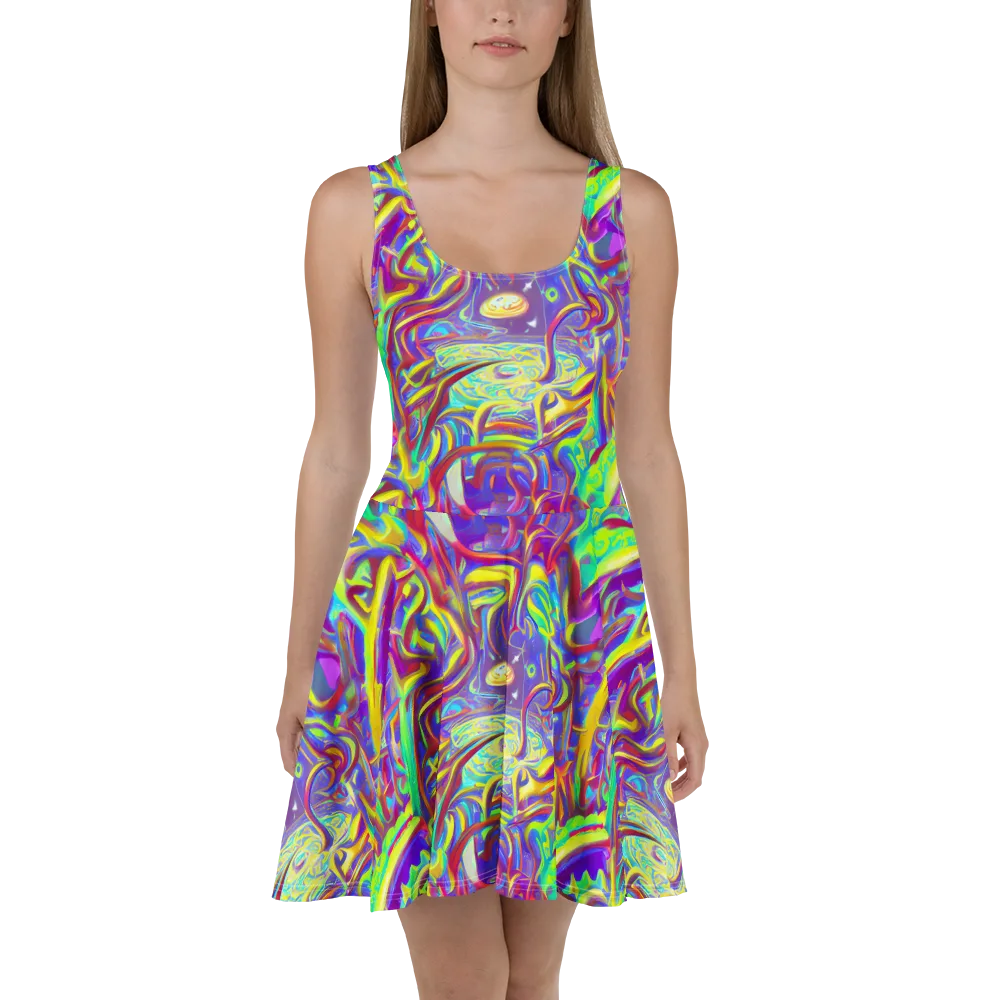 Daliesque Drift on Skater Dress — Front