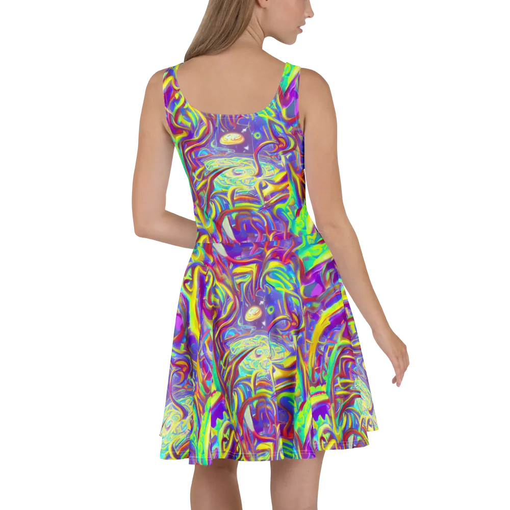 Daliesque Drift on Skater Dress — Back