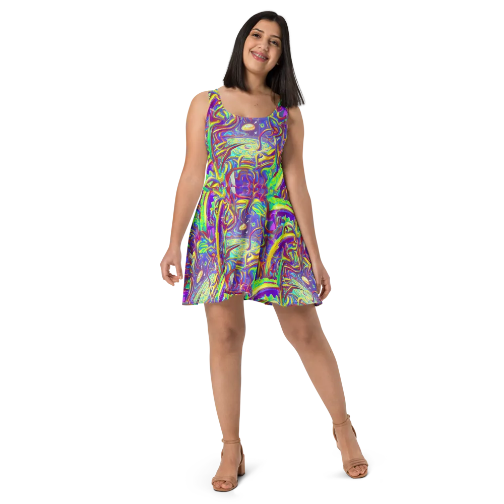 Daliesque Drift on Skater Dress — Front