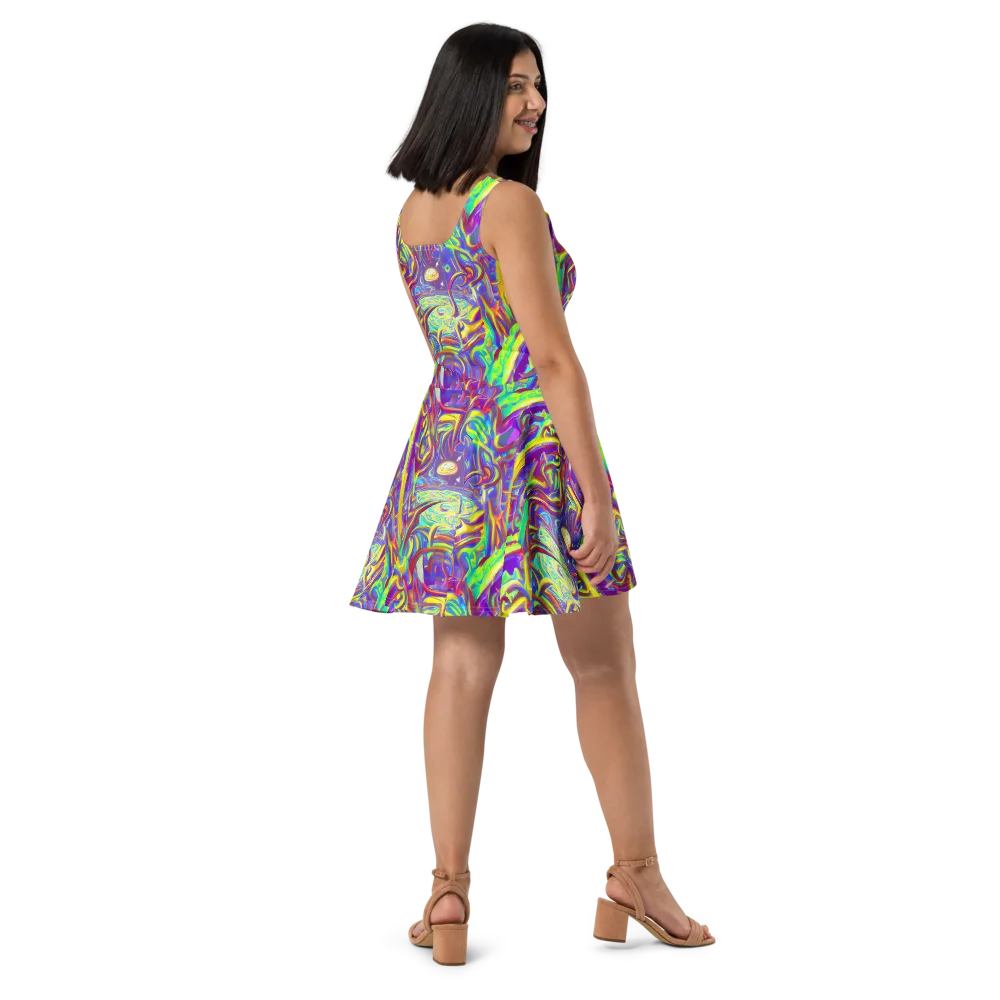 Daliesque Drift on Skater Dress — Right