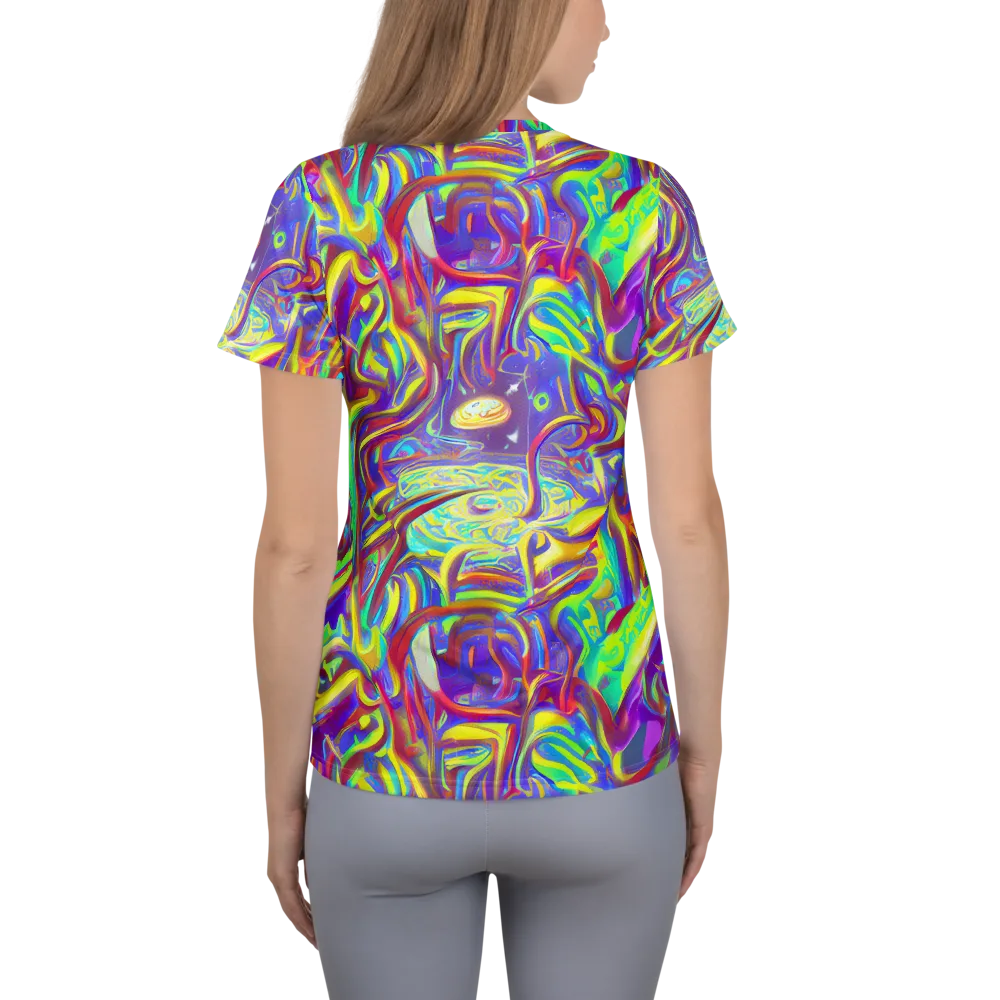 Daliesque Drift on Women's Athletic T-Shirt — Back