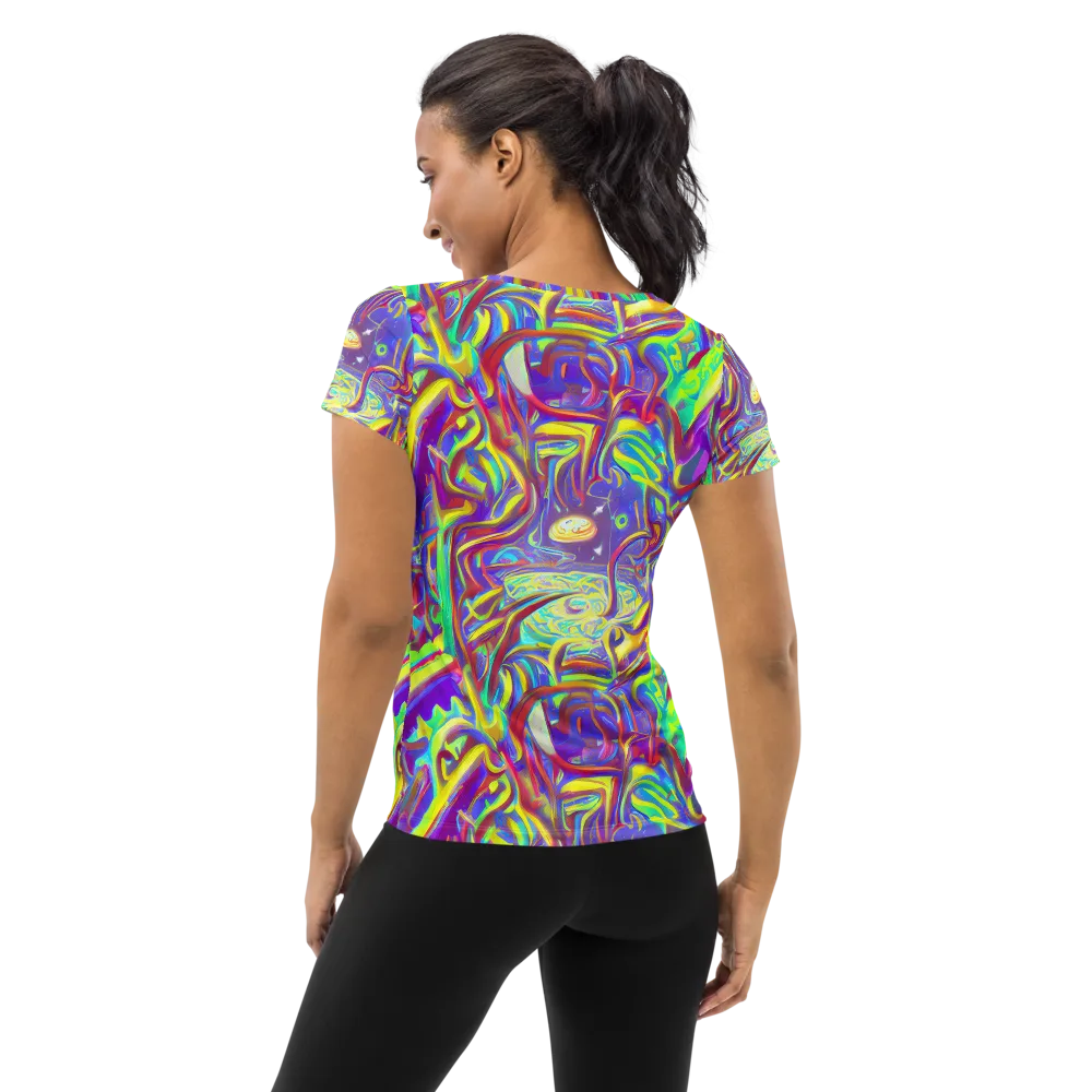 Daliesque Drift on Women's Athletic T-Shirt — Back