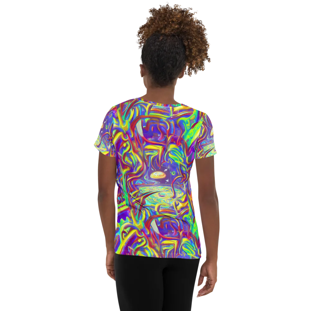 Daliesque Drift on Women's Athletic T-Shirt — Back