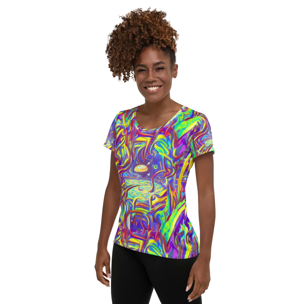 Daliesque Drift on Women's Athletic T-Shirt — Left