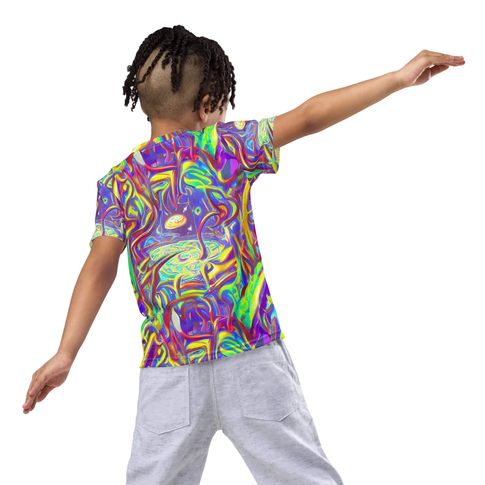 Daliesque Drift on Kids Crew Neck T-Shirt — Back