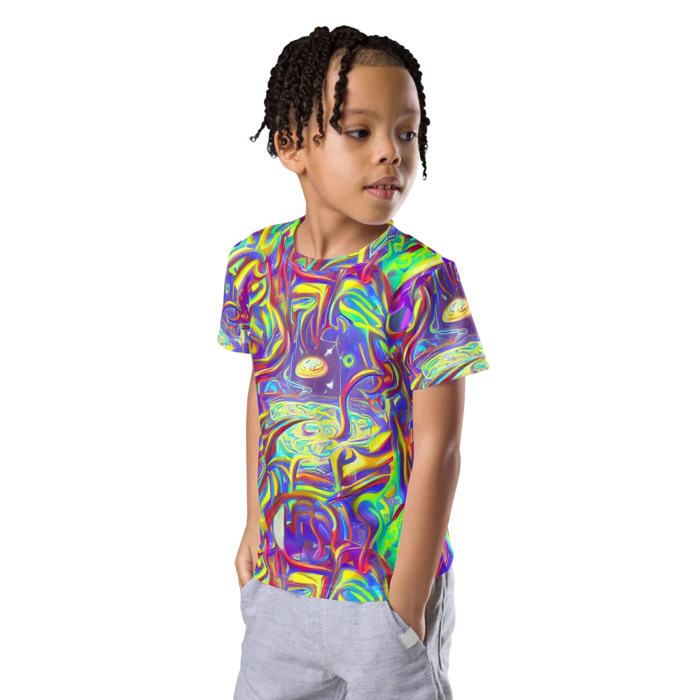 Daliesque Drift on Kids Crew Neck T-Shirt — Left Front