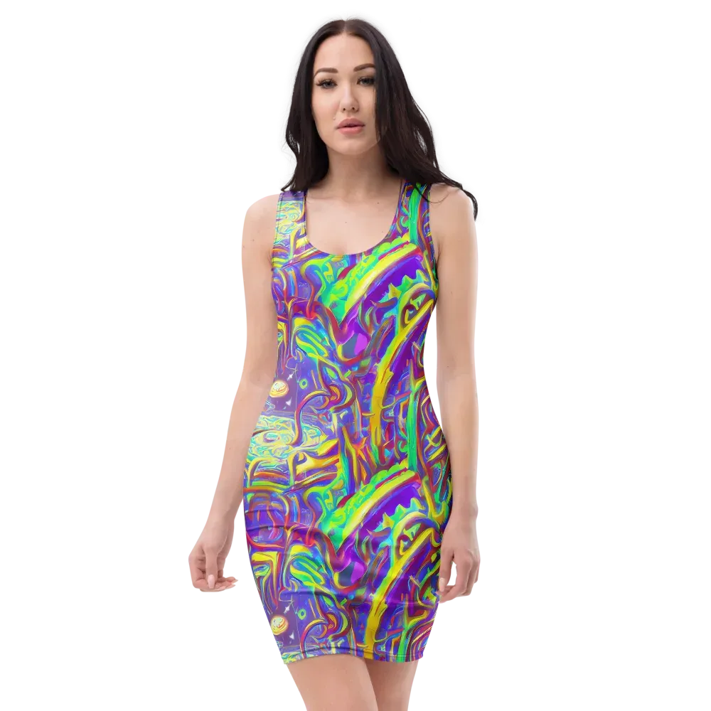 Daliesque Drift on Bodycon Dress — Front