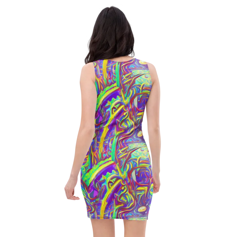Daliesque Drift on Bodycon Dress — Back