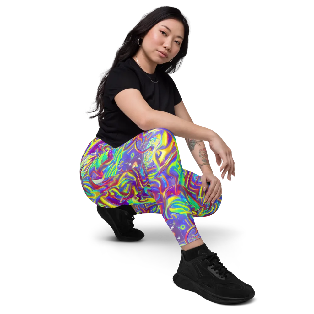 Daliesque Drift on Leggings with Pockets — Right Front