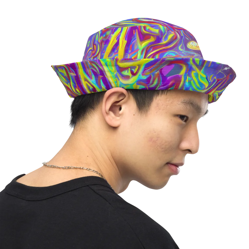 Daliesque Drift on Reversible Bucket Hat — Right Outside