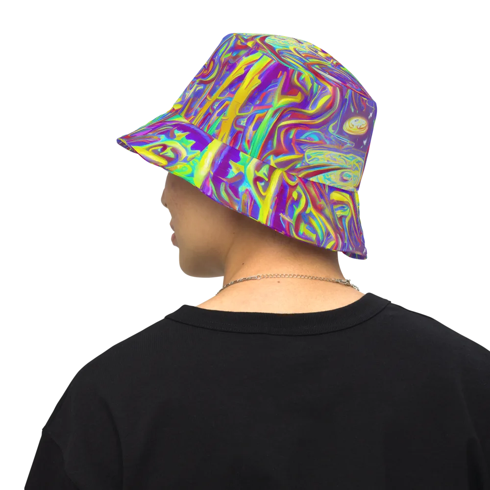 Daliesque Drift on Reversible Bucket Hat — Back Inside