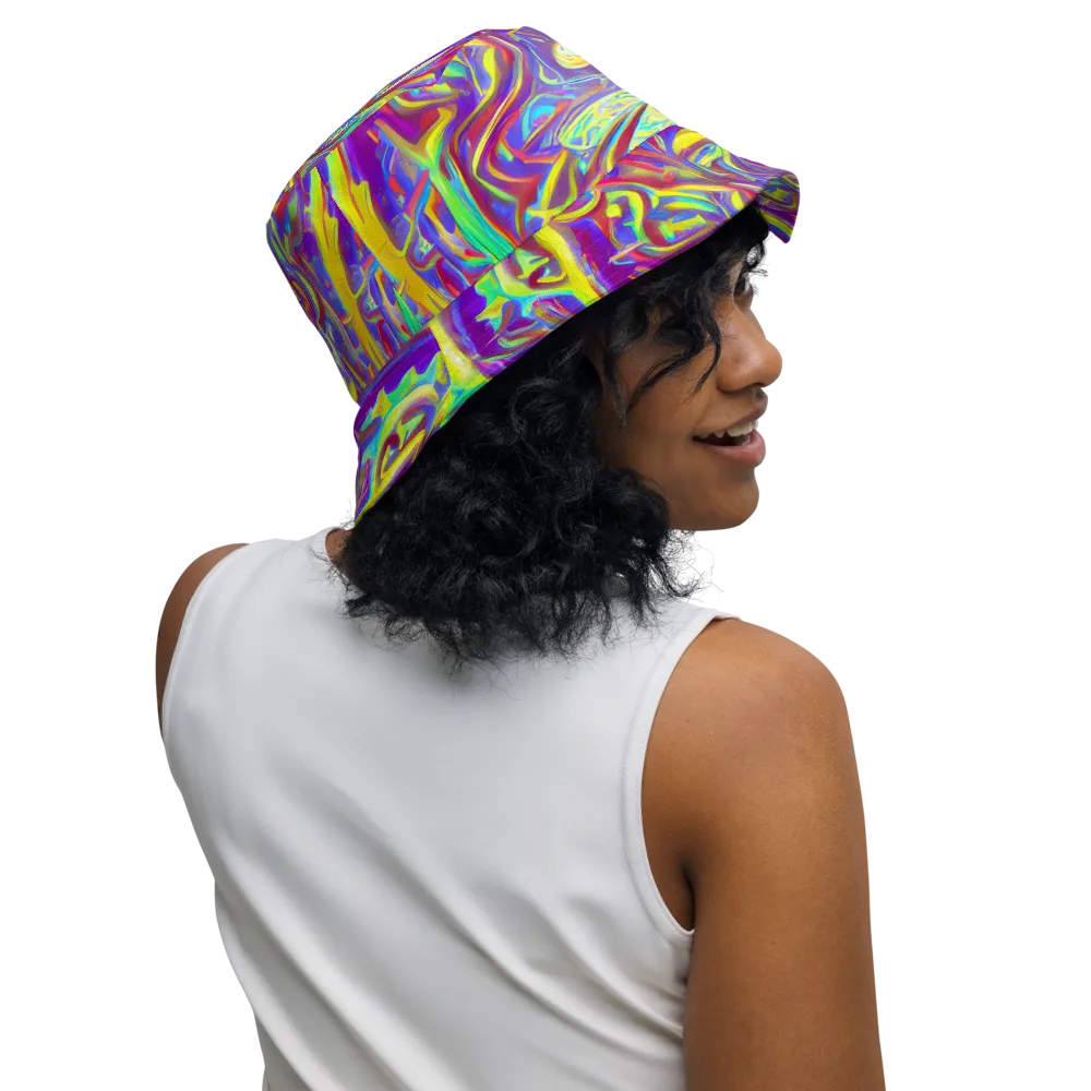 Daliesque Drift on Reversible Bucket Hat — Right Outside