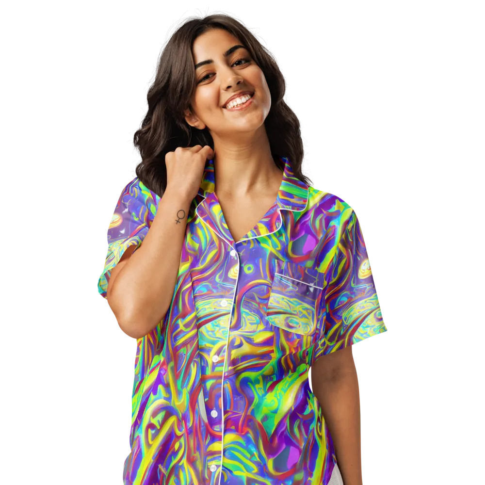 Daliesque Drift on Women's Short Sleeve Pajama Top — Front