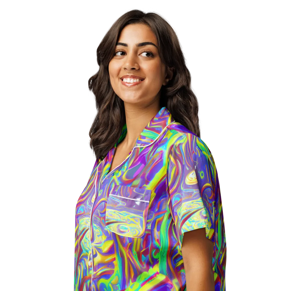 Daliesque Drift on Women's Short Sleeve Pajama Top — Left Front