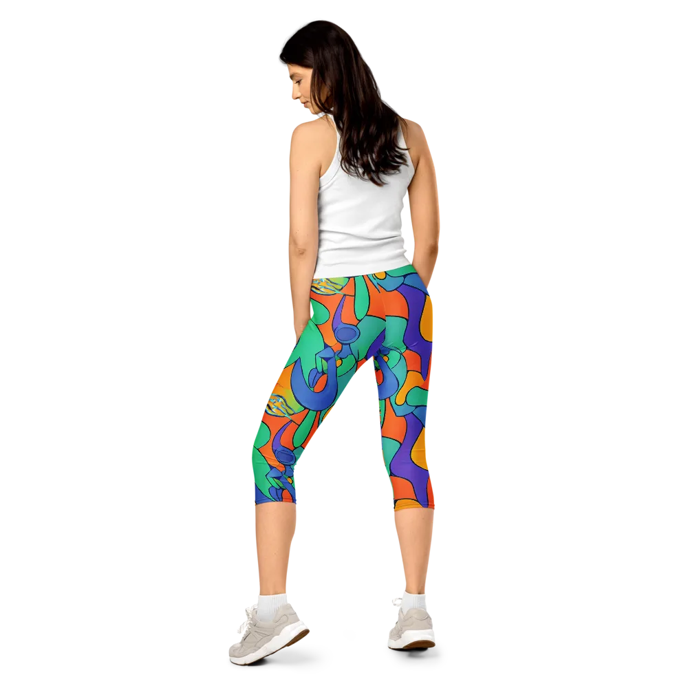 Archipenko Dream on Capri Leggings — Back