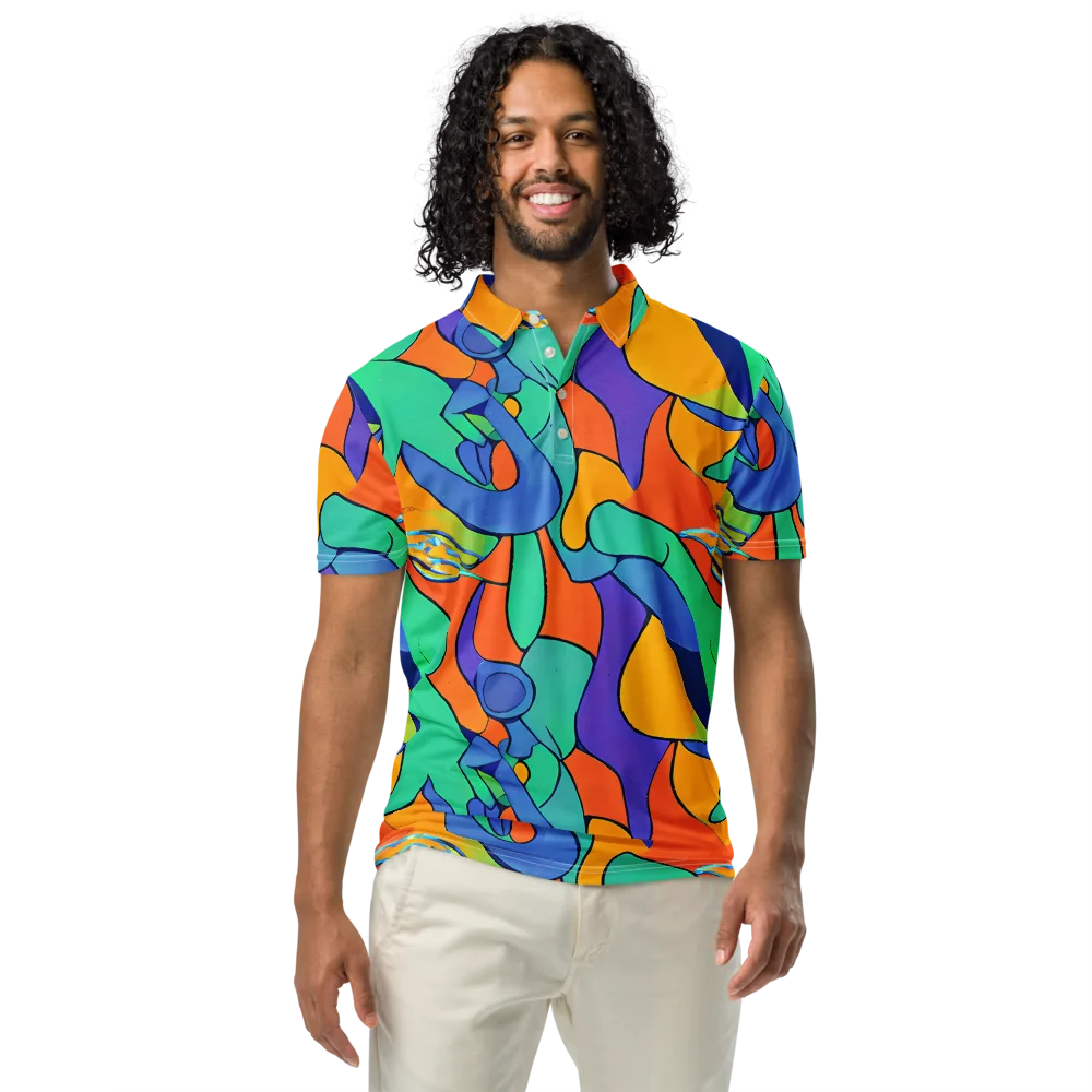 Archipenko Dream on Men's Slim Fit Polo Shirt — Front