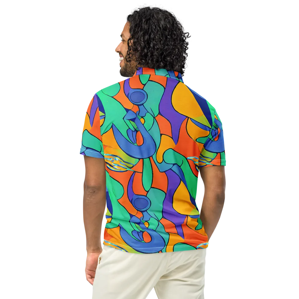 Archipenko Dream on Men's Slim Fit Polo Shirt — Back