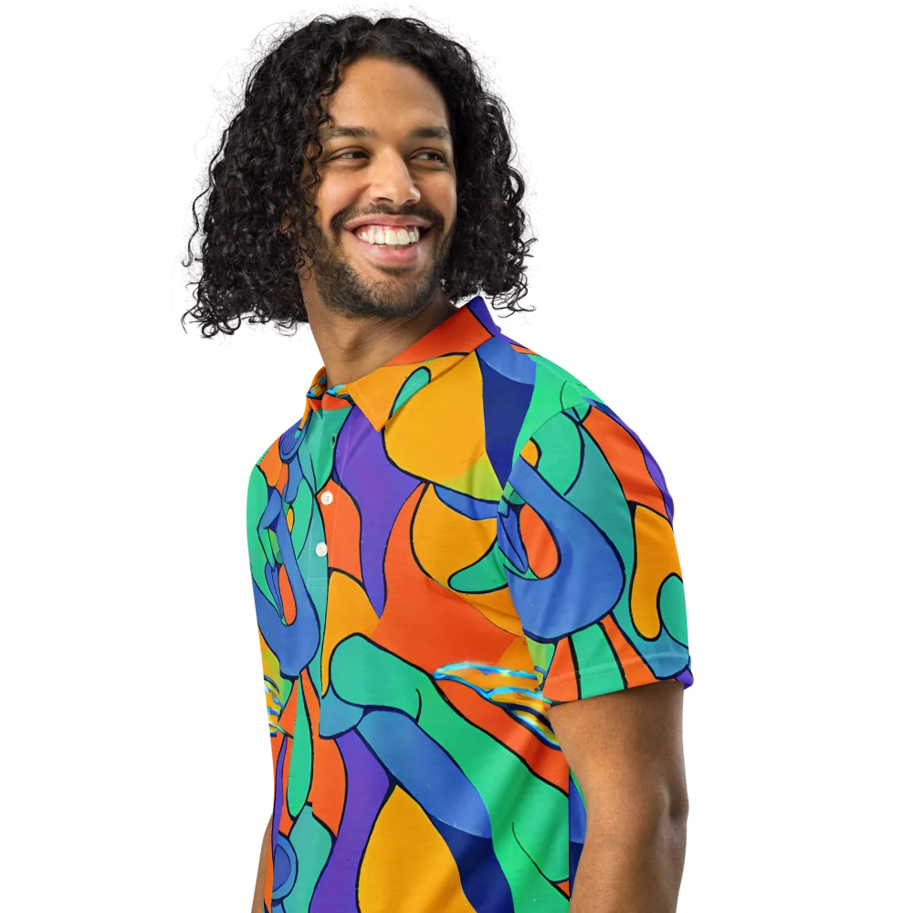 Archipenko Dream on Men's Slim Fit Polo Shirt — Left Front