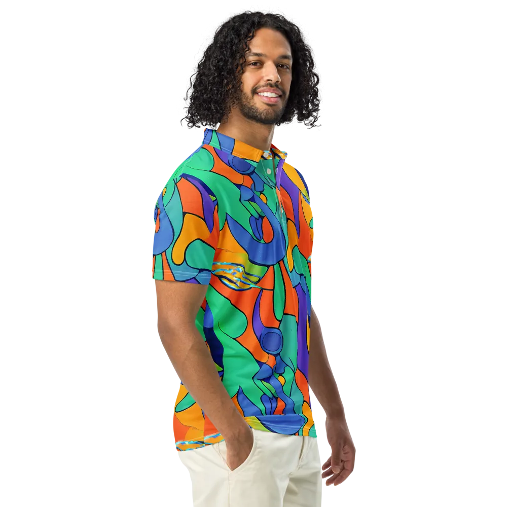 Archipenko Dream on Men's Slim Fit Polo Shirt — Right Front
